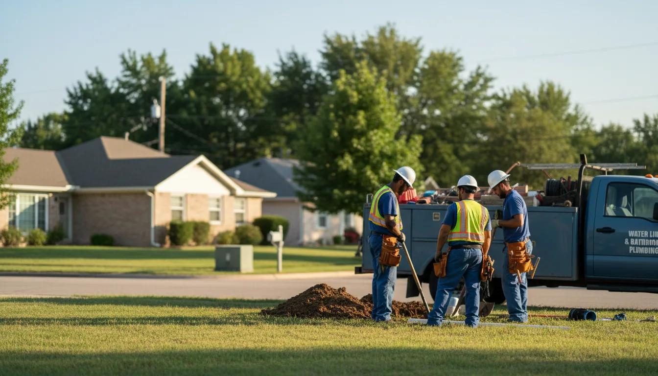 Residential water line and bathroom plumbing service in Bangs, TX